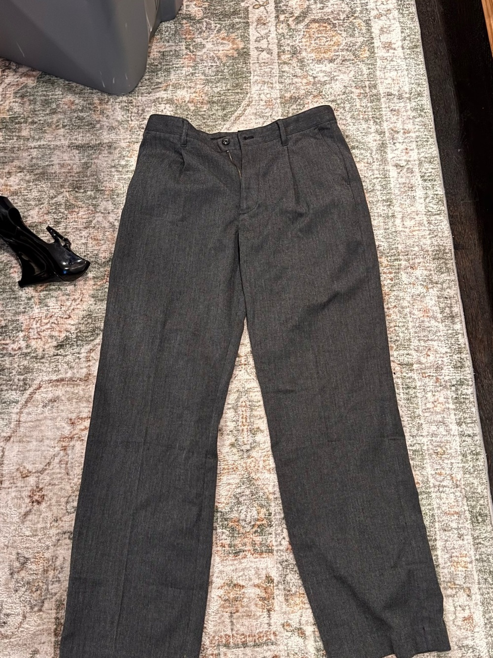 Men's Dark Gray Classic Dress Pants